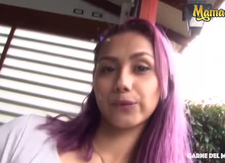 Purple Haired Colombian Slut Veronica Leal Rakes Deep Pounding