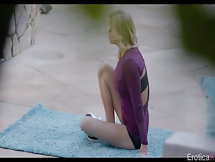 Naughty Euro Teen Plays Outdoor